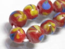 TOKO-BEADS AG951-35N Glass bead (strand) 10~11mm AG951-35N フラワービーズ（連） 10~11mm Asian bead & African bead  Handmade,Lampeork,bead,asia,india,ethnic,parts,accessory,beads とんぼ玉,ビーズ,トンボ玉,アジア,インド,エスニック,手作り,パーツ,アクセサリー