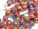 TOKO-BEADS AG951N-35 Glass bead (strand) 10~11mm AG951N-35 フラワービーズ（連） 10~11mm Asian bead & African bead  Handmade,Lampeork,bead,asia,india,ethnic,parts,accessory,beads とんぼ玉,ビーズ,トンボ玉,アジア,インド,エスニック,手作り,パーツ,アクセサリー