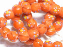 TOKO-BEADS AG951N-36 Glass bead (strand) 12mm AG951N-36 フラワービーズ（連） 12mm Asian bead & African bead  Handmade,Lampeork,bead,asia,india,ethnic,parts,accessory,beads とんぼ玉,ビーズ,トンボ玉,アジア,インド,エスニック,手作り,パーツ,アクセサリー