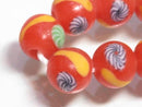 TOKO-BEADS AG951-39N Glass bead (strand) 10~11mm AG951-39N フラワービーズ（連） 10~11mm Asian bead & African bead  Handmade,Lampeork,bead,asia,india,ethnic,parts,accessory,beads とんぼ玉,ビーズ,トンボ玉,アジア,インド,エスニック,手作り,パーツ,アクセサリー