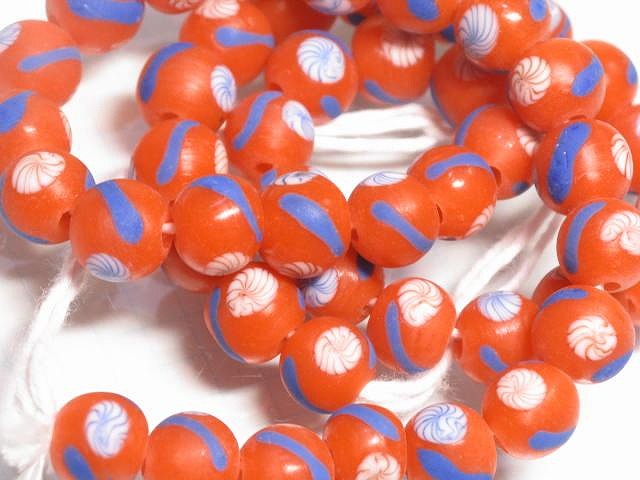 TOKO-BEADS AG951N-40 Glass bead (strand) 10~11mm AG951N-40 フラワービーズ（連） 10~11mm Asian bead & African bead  Handmade,Lampeork,bead,asia,india,ethnic,parts,accessory,beads とんぼ玉,ビーズ,トンボ玉,アジア,インド,エスニック,手作り,パーツ,アクセサリー