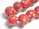 TOKO-BEADS AG951-41N Glass bead (strand) 10~11mm AG951-41N フラワービーズ（連） 10~11mm Asian bead & African bead  Handmade,Lampeork,bead,asia,india,ethnic,parts,accessory,beads とんぼ玉,ビーズ,トンボ玉,アジア,インド,エスニック,手作り,パーツ,アクセサリー