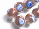 TOKO-BEADS AG951-47N Glass bead (strand) 10~11mm AG951-47N フラワービーズ（連） 10~11mm Asian bead & African bead  Handmade,Lampeork,bead,asia,india,ethnic,parts,accessory,beads とんぼ玉,ビーズ,トンボ玉,アジア,インド,エスニック,手作り,パーツ,アクセサリー
