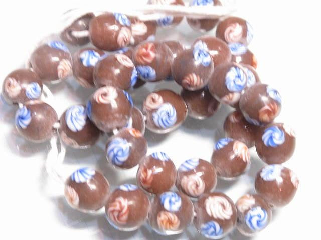 TOKO-BEADS AG951N-47 Glass bead (strand) 10~11mm AG951N-47 フラワービーズ（連） 10~11mm Asian bead & African bead  Handmade,Lampeork,bead,asia,india,ethnic,parts,accessory,beads とんぼ玉,ビーズ,トンボ玉,アジア,インド,エスニック,手作り,パーツ,アクセサリー