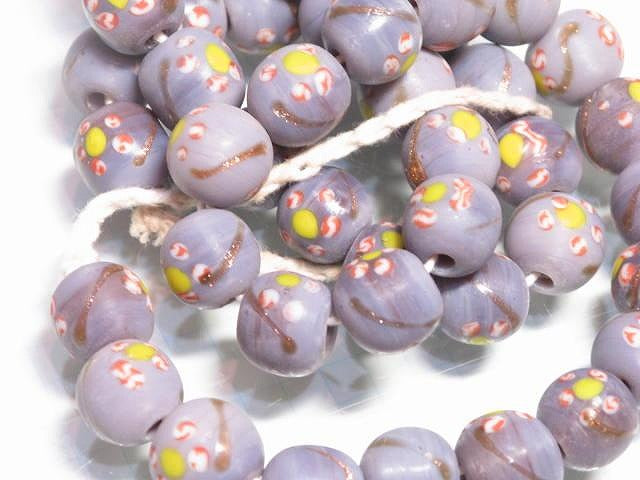 TOKO-BEADS AG951N-48 Glass bead (strand) 10~11mm AG951N-48 フラワービーズ（連） 10~11mm Asian bead & African bead  Handmade,Lampeork,bead,asia,india,ethnic,parts,accessory,beads とんぼ玉,ビーズ,トンボ玉,アジア,インド,エスニック,手作り,パーツ,アクセサリー