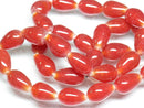 TOKO-BEADS AG954N-70 Glass bead (strand)  8~9mm AG954N-70 縦穴しずく型ビーズ（連）  8~9mm Asian bead & African bead  Handmade,Lampeork,bead,asia,india,ethnic,parts,accessory,beads とんぼ玉,ビーズ,トンボ玉,アジア,インド,エスニック,手作り,パーツ,アクセサリー