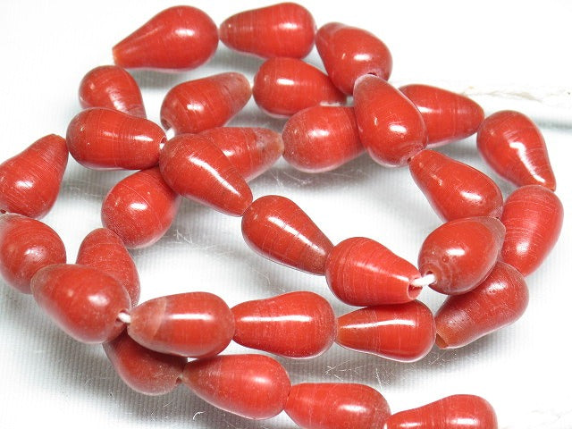 TOKO-BEADS AG954N-72 Glass bead (strand)  8~9mm AG954N-72 縦穴しずく型ビーズ（連）  8~9mm Asian bead & African bead  Handmade,Lampeork,bead,asia,india,ethnic,parts,accessory,beads とんぼ玉,ビーズ,トンボ玉,アジア,インド,エスニック,手作り,パーツ,アクセサリー