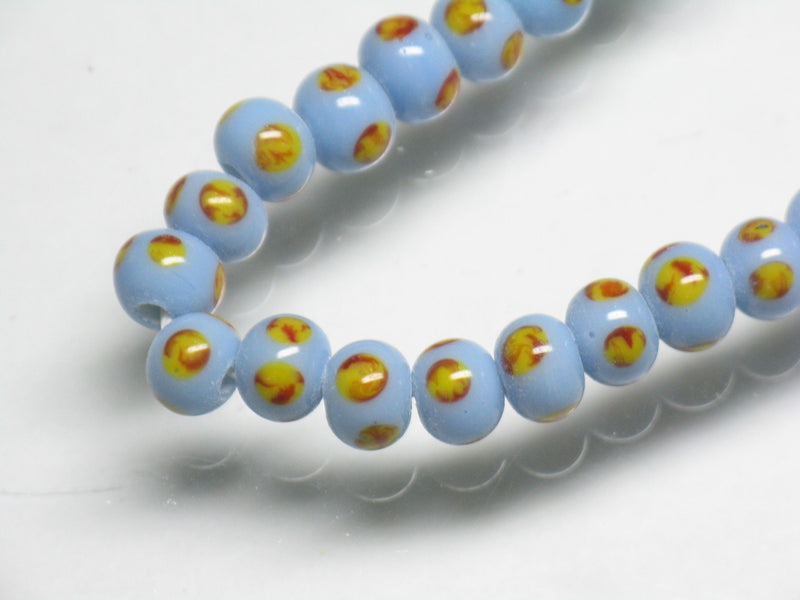 TOKO-BEADS AG955N-47 Glass bead (strand) 6~6.5mm AG955N-47 微小とんぼ玉（連） 6~6.5mm Asian bead & African bead  Handmade,Lampeork,bead,asia,india,ethnic,parts,accessory,beads とんぼ玉,ビーズ,トンボ玉,アジア,インド,エスニック,手作り,パーツ,アクセサリー