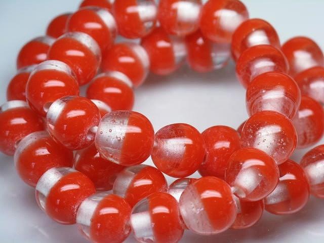 TOKO-BEADS AG956N-31 Glass bead (strand) 10~11mm AG956N-31 ツートーンビーズ（連） 10~11mm Asian bead & African bead  Handmade,Lampeork,bead,asia,india,ethnic,parts,accessory,beads とんぼ玉,ビーズ,トンボ玉,アジア,インド,エスニック,手作り,パーツ,アクセサリー