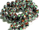 TOKO-BEADS AG957N-02 Glass bead (strand) 9~10mm AG957N-02 モザイクとんぼ玉（連） 9~10mm Asian bead & African bead  Handmade,Lampeork,bead,asia,india,ethnic,parts,accessory,beads とんぼ玉,ビーズ,トンボ玉,アジア,インド,エスニック,手作り,パーツ,アクセサリー