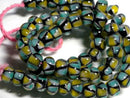 TOKO-BEADS AG957N-05 Glass bead (strand) 9~10mm AG957N-05 モザイクとんぼ玉（連） 9~10mm Asian bead & African bead  Handmade,Lampeork,bead,asia,india,ethnic,parts,accessory,beads とんぼ玉,ビーズ,トンボ玉,アジア,インド,エスニック,手作り,パーツ,アクセサリー