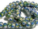 TOKO-BEADS AG957N-09 Glass bead (strand) 9~10mm AG957N-09 モザイクとんぼ玉（連） 9~10mm Asian bead & African bead  Handmade,Lampeork,bead,asia,india,ethnic,parts,accessory,beads とんぼ玉,ビーズ,トンボ玉,アジア,インド,エスニック,手作り,パーツ,アクセサリー