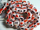 TOKO-BEADS AG957N-22 Glass bead (strand) 9~10mm AG957N-22 モザイクとんぼ玉（連） 9~10mm Asian bead & African bead  Handmade,Lampeork,bead,asia,india,ethnic,parts,accessory,beads とんぼ玉,ビーズ,トンボ玉,アジア,インド,エスニック,手作り,パーツ,アクセサリー