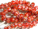 TOKO-BEADS AG957N-24 Glass bead (strand) 9~12mm AG957N-24 モザイクとんぼ玉（連） 9~12mm Asian bead & African bead  Handmade,Lampeork,bead,asia,india,ethnic,parts,accessory,beads とんぼ玉,ビーズ,トンボ玉,アジア,インド,エスニック,手作り,パーツ,アクセサリー