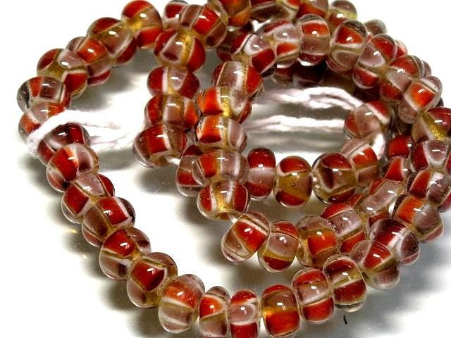 TOKO-BEADS AG957N-32 Glass bead (strand) 10mm AG957N-32 モザイクとんぼ玉（連） 10mm Asian bead & African bead  Handmade,Lampeork,bead,asia,india,ethnic,parts,accessory,beads とんぼ玉,ビーズ,トンボ玉,アジア,インド,エスニック,手作り,パーツ,アクセサリー