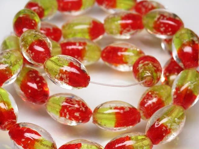 TOKO-BEADS AG958N-16 Luminous Glass bead (strand) 11mm AG958N-16 蓄光ガラスビーズ（連） 11mm Asian bead & African bead  Handmade,Lampeork,bead,asia,india,ethnic,parts,accessory,beads とんぼ玉,ビーズ,トンボ玉,アジア,インド,エスニック,手作り,パーツ,アクセサリー