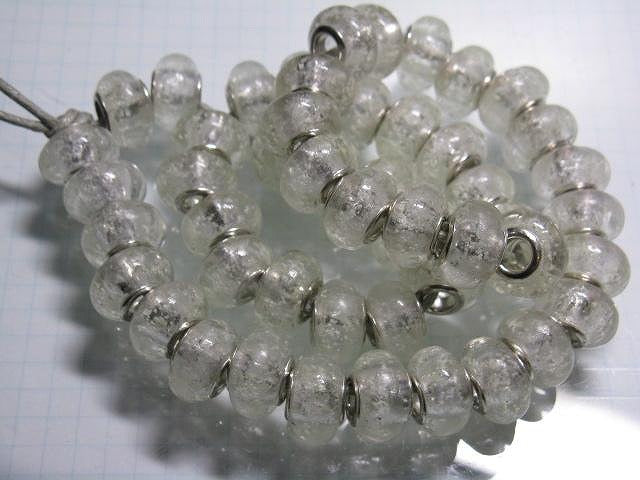 TOKO-BEADS AG958N-51 Luminous Pandora bead (strand) 14mm AG958N-51 蓄光ガラスビーズ（メタル付）（連） 14mm Asian bead & African bead  Handmade,Lampeork,bead,asia,india,ethnic,parts,accessory,beads とんぼ玉,ビーズ,トンボ玉,アジア,インド,エスニック,手作り,パーツ,アクセサリー
