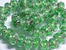 TOKO-BEADS AG958N-55 Luminous Pandora bead (strand) 14mm AG958N-55 蓄光ガラスビーズ（メタル付）（連） 14mm Asian bead & African bead  Handmade,Lampeork,bead,asia,india,ethnic,parts,accessory,beads とんぼ玉,ビーズ,トンボ玉,アジア,インド,エスニック,手作り,パーツ,アクセサリー