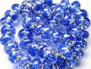 TOKO-BEADS AG958N-58 Luminous Pandora bead (strand) 14mm AG958N-58 蓄光ガラスビーズ（メタル付）（連） 14mm Asian bead & African bead  Handmade,Lampeork,bead,asia,india,ethnic,parts,accessory,beads とんぼ玉,ビーズ,トンボ玉,アジア,インド,エスニック,手作り,パーツ,アクセサリー