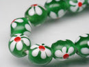 TOKO-BEADS AG959-03N Glass bead (strand) 11~12mm AG959-03N フラワービーズ（連） 11~12mm Asian bead & African bead  Handmade,Lampeork,bead,asia,india,ethnic,parts,accessory,beads とんぼ玉,ビーズ,トンボ玉,アジア,インド,エスニック,手作り,パーツ,アクセサリー