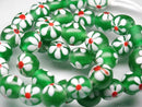 TOKO-BEADS AG959N-03 Glass bead (strand) 11~12mm AG959N-03 フラワービーズ（連） 11~12mm Asian bead & African bead  Handmade,Lampeork,bead,asia,india,ethnic,parts,accessory,beads とんぼ玉,ビーズ,トンボ玉,アジア,インド,エスニック,手作り,パーツ,アクセサリー
