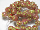 TOKO-BEADS AG959N-08 Glass bead (strand) 12mm AG959N-08 フラワービーズ（連） 12mm Asian bead & African bead  Handmade,Lampeork,bead,asia,india,ethnic,parts,accessory,beads とんぼ玉,ビーズ,トンボ玉,アジア,インド,エスニック,手作り,パーツ,アクセサリー