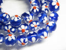 TOKO-BEADS AG959-09N Glass bead (strand) 9~11mm AG959-09N フラワービーズ（連） 9~11mm Asian bead & African bead  Handmade,Lampeork,bead,asia,india,ethnic,parts,accessory,beads とんぼ玉,ビーズ,トンボ玉,アジア,インド,エスニック,手作り,パーツ,アクセサリー