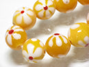 TOKO-BEADS AG959-12N Glass bead (strand) 9~11mm AG959-12N フラワービーズ（連） 9~11mm Asian bead & African bead  Handmade,Lampeork,bead,asia,india,ethnic,parts,accessory,beads とんぼ玉,ビーズ,トンボ玉,アジア,インド,エスニック,手作り,パーツ,アクセサリー