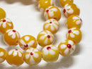 TOKO-BEADS AG959-12N Glass bead (strand) 9~11mm AG959-12N フラワービーズ（連） 9~11mm Asian bead & African bead  Handmade,Lampeork,bead,asia,india,ethnic,parts,accessory,beads とんぼ玉,ビーズ,トンボ玉,アジア,インド,エスニック,手作り,パーツ,アクセサリー
