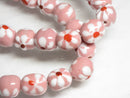 TOKO-BEADS AG959-13N Glass bead (strand) 11~12mm AG959-13N フラワービーズ（連） 11~12mm Asian bead & African bead  Handmade,Lampeork,bead,asia,india,ethnic,parts,accessory,beads とんぼ玉,ビーズ,トンボ玉,アジア,インド,エスニック,手作り,パーツ,アクセサリー