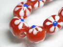 TOKO-BEADS AG959-14N Glass bead (strand) 11~12mm AG959-14N フラワービーズ（連） 11~12mm Asian bead & African bead  Handmade,Lampeork,bead,asia,india,ethnic,parts,accessory,beads とんぼ玉,ビーズ,トンボ玉,アジア,インド,エスニック,手作り,パーツ,アクセサリー