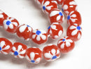 TOKO-BEADS AG959-14N Glass bead (strand) 11~12mm AG959-14N フラワービーズ（連） 11~12mm Asian bead & African bead  Handmade,Lampeork,bead,asia,india,ethnic,parts,accessory,beads とんぼ玉,ビーズ,トンボ玉,アジア,インド,エスニック,手作り,パーツ,アクセサリー