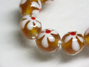 TOKO-BEADS AG959-15N Glass bead (strand) 10~11mm AG959-15N フラワービーズ（連） 10~11mm Asian bead & African bead  Handmade,Lampeork,bead,asia,india,ethnic,parts,accessory,beads とんぼ玉,ビーズ,トンボ玉,アジア,インド,エスニック,手作り,パーツ,アクセサリー