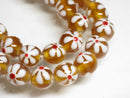 TOKO-BEADS AG959-15N Glass bead (strand) 10~11mm AG959-15N フラワービーズ（連） 10~11mm Asian bead & African bead  Handmade,Lampeork,bead,asia,india,ethnic,parts,accessory,beads とんぼ玉,ビーズ,トンボ玉,アジア,インド,エスニック,手作り,パーツ,アクセサリー
