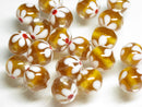 TOKO-BEADS AG959-15S Glass bead 10~11mm AG959-15S フラワービーズ 10~11mm Asian bead & African bead  Handmade,Lampeork,bead,asia,india,ethnic,parts,accessory,beads とんぼ玉,ビーズ,トンボ玉,アジア,インド,エスニック,手作り,パーツ,アクセサリー