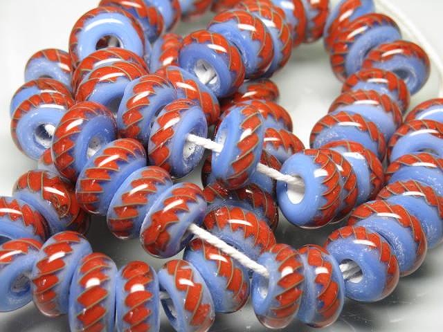 TOKO-BEADS AG961N-07 Glass bead (strand) 15~16mm AG961N-07 リング型とんぼ玉（連） 15~16mm Asian bead & African bead  Handmade,Lampeork,bead,asia,india,ethnic,parts,accessory,beads とんぼ玉,ビーズ,トンボ玉,アジア,インド,エスニック,手作り,パーツ,アクセサリー