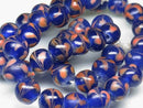 TOKO-BEADS AG962N-14 Glass bead (strand) 12mm AG962N-14 とんぼ玉（連） 12mm Asian bead & African bead  Handmade,Lampeork,bead,asia,india,ethnic,parts,accessory,beads とんぼ玉,ビーズ,トンボ玉,アジア,インド,エスニック,手作り,パーツ,アクセサリー
