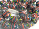 TOKO-BEADS AG962N-17 Glass bead (strand) 12~13mm AG962N-17 とんぼ玉（連） 12~13mm Asian bead & African bead  Handmade,Lampeork,bead,asia,india,ethnic,parts,accessory,beads とんぼ玉,ビーズ,トンボ玉,アジア,インド,エスニック,手作り,パーツ,アクセサリー