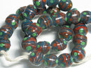 TOKO-BEADS AG962N-18 Glass bead (strand) 13mm AG962N-18 とんぼ玉（連） 13mm Asian bead & African bead  Handmade,Lampeork,bead,asia,india,ethnic,parts,accessory,beads とんぼ玉,ビーズ,トンボ玉,アジア,インド,エスニック,手作り,パーツ,アクセサリー