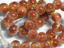 TOKO-BEADS AG962N-19 Glass bead (strand) 13mm AG962N-19 フラワービーズ（連） 13mm Asian bead & African bead  Handmade,Lampeork,bead,asia,india,ethnic,parts,accessory,beads とんぼ玉,ビーズ,トンボ玉,アジア,インド,エスニック,手作り,パーツ,アクセサリー