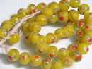 TOKO-BEADS AG962N-26 Glass bead (strand) 11mm AG962N-26 フラワービーズ（連） 11mm Asian bead & African bead  Handmade,Lampeork,bead,asia,india,ethnic,parts,accessory,beads とんぼ玉,ビーズ,トンボ玉,アジア,インド,エスニック,手作り,パーツ,アクセサリー
