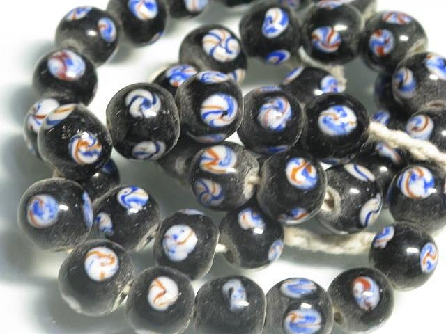 TOKO-BEADS AG962N-36 Glass bead (strand) 11.5mm AG962N-36 とんぼ玉（連） 11.5mm Asian bead & African bead  Handmade,Lampeork,bead,asia,india,ethnic,parts,accessory,beads とんぼ玉,ビーズ,トンボ玉,アジア,インド,エスニック,手作り,パーツ,アクセサリー