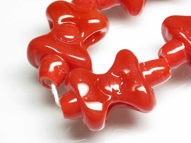 TOKO-BEADS AG963-22N Glass bead (strand) 20~22mm AG963-22N リボン型とんぼ玉（連） 20~22mm Asian bead & African bead  Handmade,Lampeork,bead,asia,india,ethnic,parts,accessory,beads とんぼ玉,ビーズ,トンボ玉,アジア,インド,エスニック,手作り,パーツ,アクセサリー