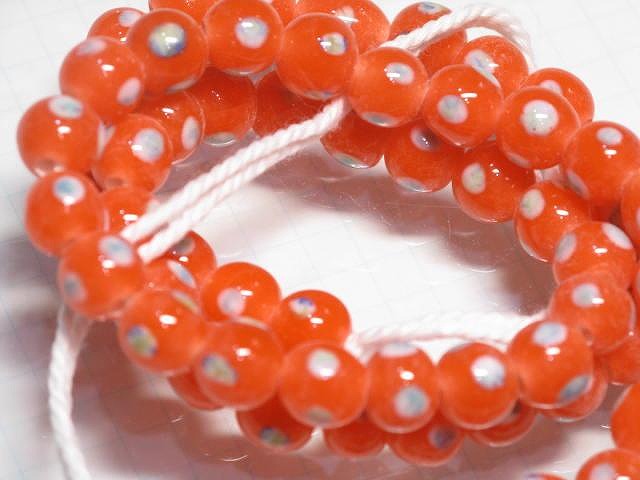 TOKO-BEADS AG967N-12 Glass bead (strand) 8~8.5mm AG967N-12 とんぼ玉（連） 8~8.5mm Asian bead & African bead  Handmade,Lampeork,bead,asia,india,ethnic,parts,accessory,beads とんぼ玉,ビーズ,トンボ玉,アジア,インド,エスニック,手作り,パーツ,アクセサリー