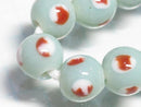 TOKO-BEADS AG967-14N Glass bead (strand) 8~8.5mm AG967-14N スポット柄とんぼ玉（連） 8~8.5mm Asian bead & African bead  Handmade,Lampeork,bead,asia,india,ethnic,parts,accessory,beads とんぼ玉,ビーズ,トンボ玉,アジア,インド,エスニック,手作り,パーツ,アクセサリー