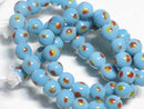 TOKO-BEADS AG967N-18 Glass bead (strand) 8~8.5mm AG967N-18 とんぼ玉（連） 8~8.5mm Asian bead & African bead  Handmade,Lampeork,bead,asia,india,ethnic,parts,accessory,beads とんぼ玉,ビーズ,トンボ玉,アジア,インド,エスニック,手作り,パーツ,アクセサリー