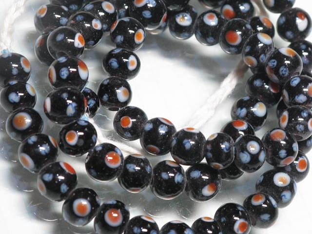TOKO-BEADS AG967N-20 Glass bead (strand) 8~8.5mm AG967N-20 とんぼ玉（連） 8~8.5mm Asian bead & African bead  Handmade,Lampeork,bead,asia,india,ethnic,parts,accessory,beads とんぼ玉,ビーズ,トンボ玉,アジア,インド,エスニック,手作り,パーツ,アクセサリー