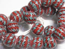 TOKO-BEADS AG969N-09 Glass bead (strand) 18mm AG969N-09 大粒モザイクとんぼ玉（連） 18mm Asian bead & African bead  Handmade,Lampeork,bead,asia,india,ethnic,parts,accessory,beads とんぼ玉,ビーズ,トンボ玉,アジア,インド,エスニック,手作り,パーツ,アクセサリー