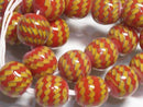 TOKO-BEADS AG969N-11 Glass bead (strand) 18mm AG969N-11 大粒モザイクとんぼ玉（連） 18mm Asian bead & African bead  Handmade,Lampeork,bead,asia,india,ethnic,parts,accessory,beads とんぼ玉,ビーズ,トンボ玉,アジア,インド,エスニック,手作り,パーツ,アクセサリー
