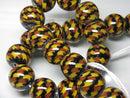 TOKO-BEADS AG969N-19 Glass bead (strand) 20mm AG969N-19 大粒モザイクとんぼ玉（連） 20mm Asian bead & African bead  Handmade,Lampeork,bead,asia,india,ethnic,parts,accessory,beads とんぼ玉,ビーズ,トンボ玉,アジア,インド,エスニック,手作り,パーツ,アクセサリー